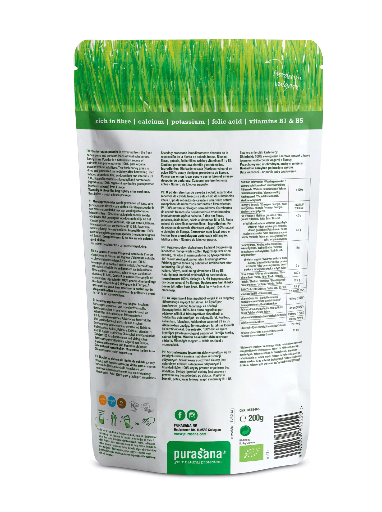 Barley grass raw powder 200 g BIO