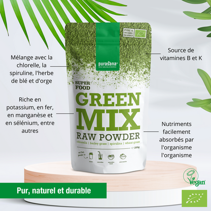 Purasana Green Mix raw powder 200 g BIO