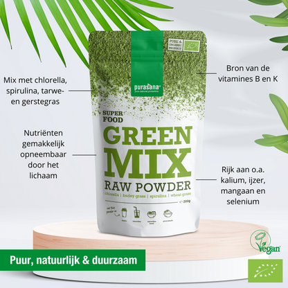 Purasana Green Mix raw powder 200 g BIO