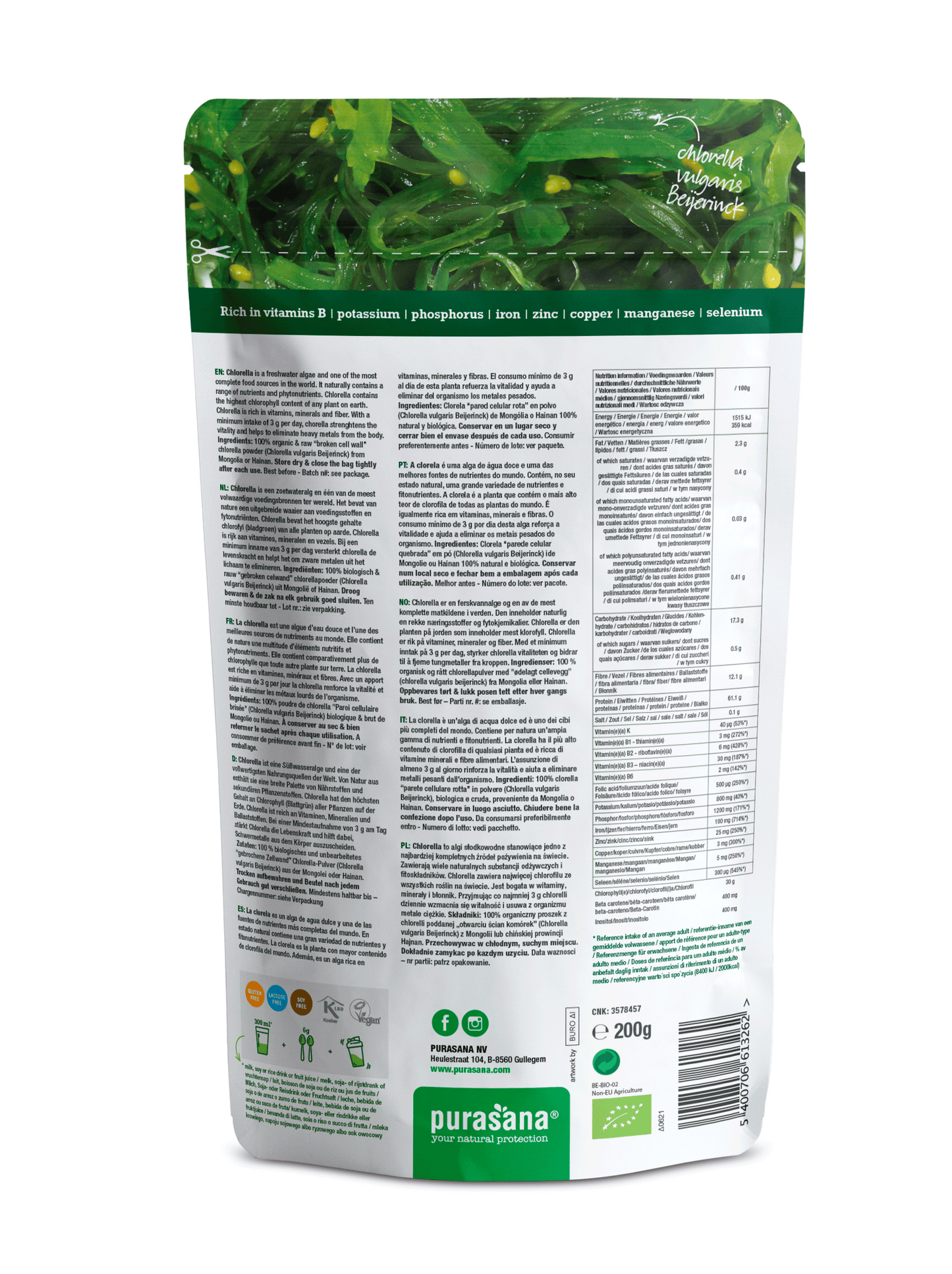 Chlorella Powder 200 g BIO