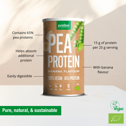 Vegan protein 65% pea banana 400 g BIO