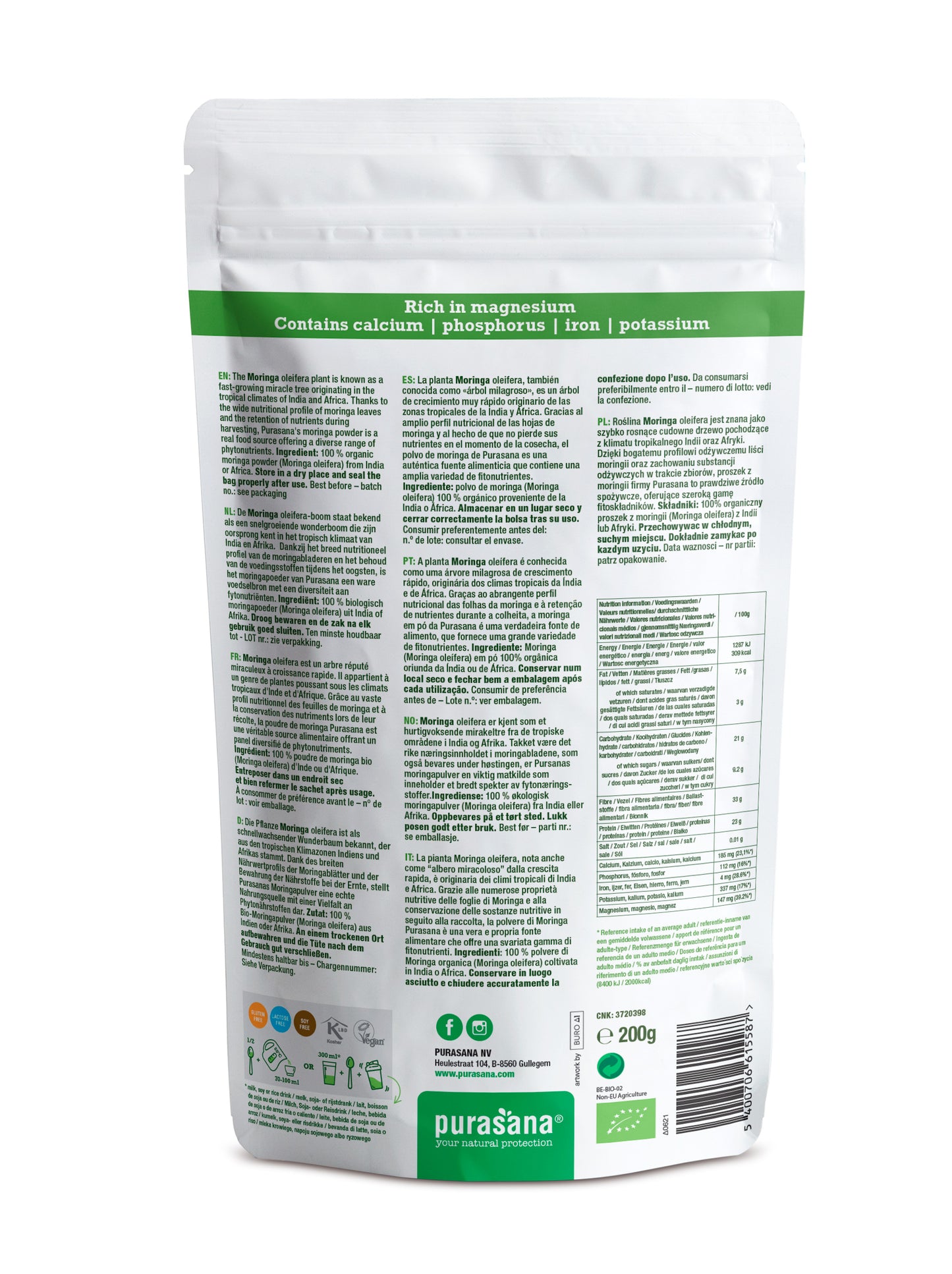 Purasana Moringa powder 200 g BIO