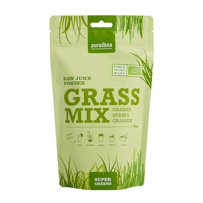 Grass mix raw JUICE powder 200 g SUPER GREENS BI SUPER GREENS